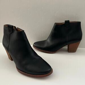 Madewell Billie Leather Ankle Boots Minimalist Quiet Luxury F5044 Black Size 8.5